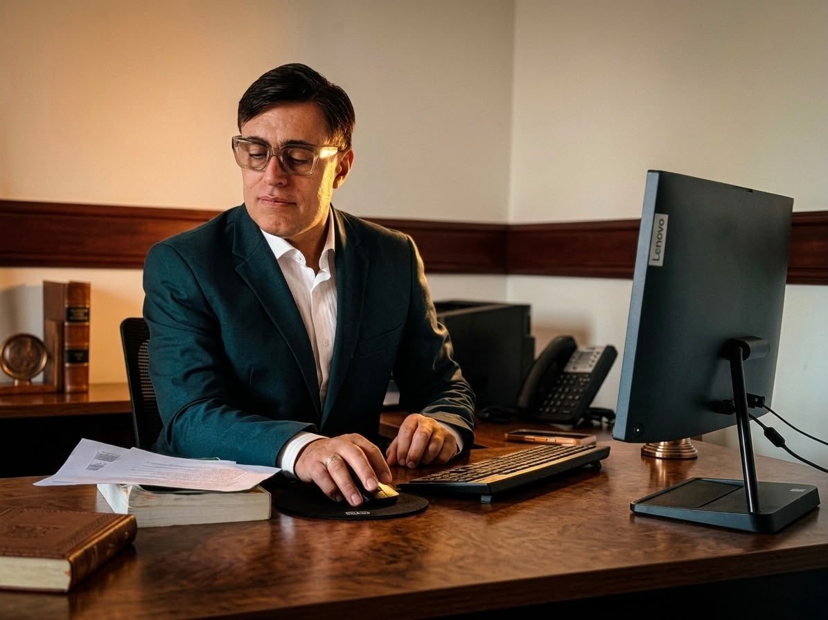 Guillermo Andrés Sandoval, abogado, en su estudio